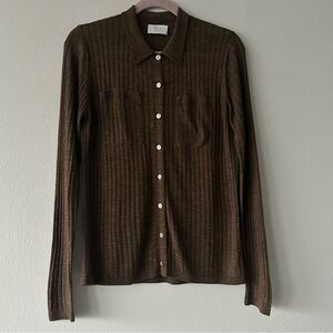 Poles MAISON MONTAGUT Ribbed button down knit top